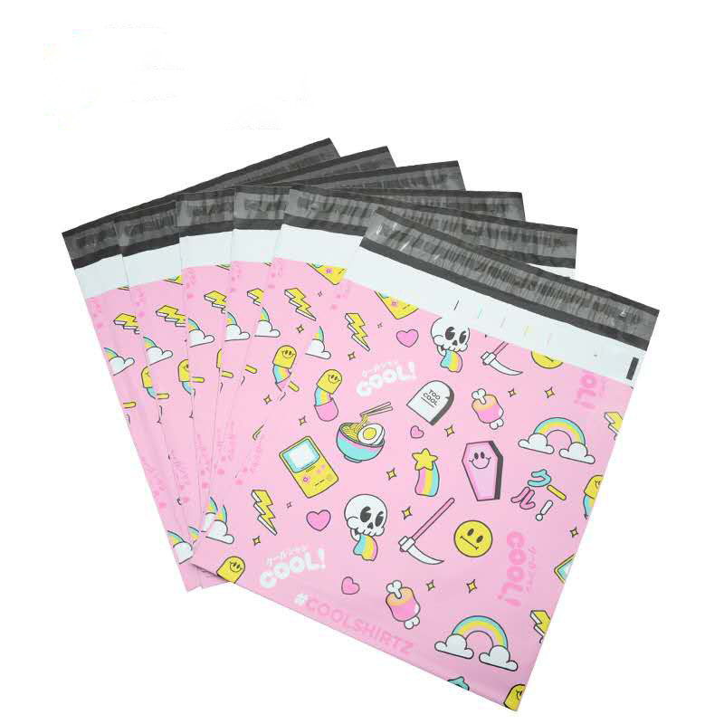Frosted White Poly Mailer Bags Plastic Postage Bags 9C Printing