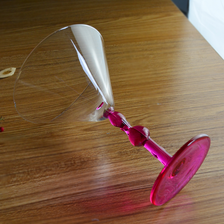Pink Color Flamingo Shaped Stem Cocktail Crystal Glasses