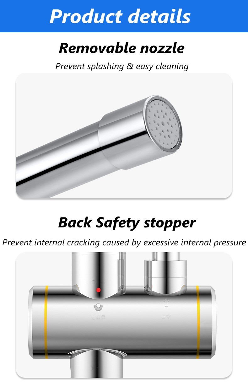IPX4 Deck Mounted Heater Faucet RoHs Instant Hot Water Tap For Kitchen Sink