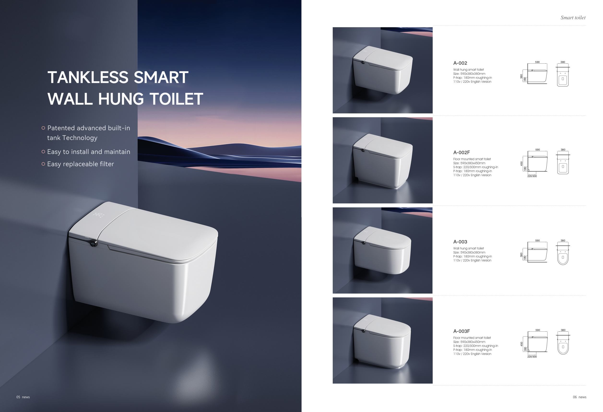 Automatic Sanitary Ware Modern Smart Toilet With Remote Control Ceramic Bowl