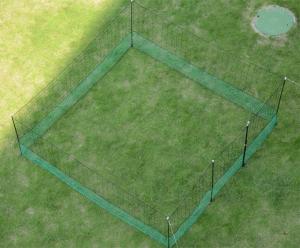  24 M Chicken Net Fence Kit With Gate Double Pointed Posts in Green with Fibreglass Rod Manufactures
