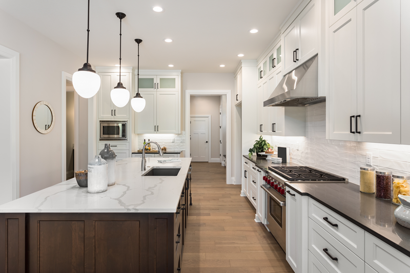 Melamine Board Carcase Island Kitchen Cabinets With Islands With Eased Edge Countertop