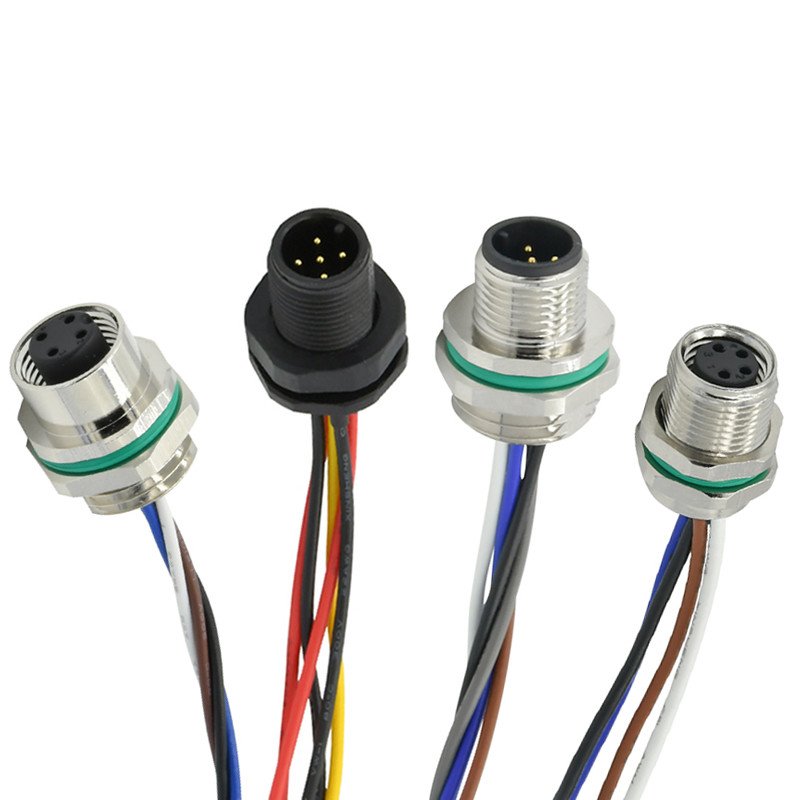 5 Pins Male Female M12 A Code Connector Waterproof Panel Mount M12 Connector