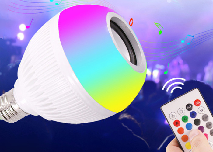 12W RGB Bluetooth Light Bulb 6500K Wireless Speaker Light Bulb For Hotel