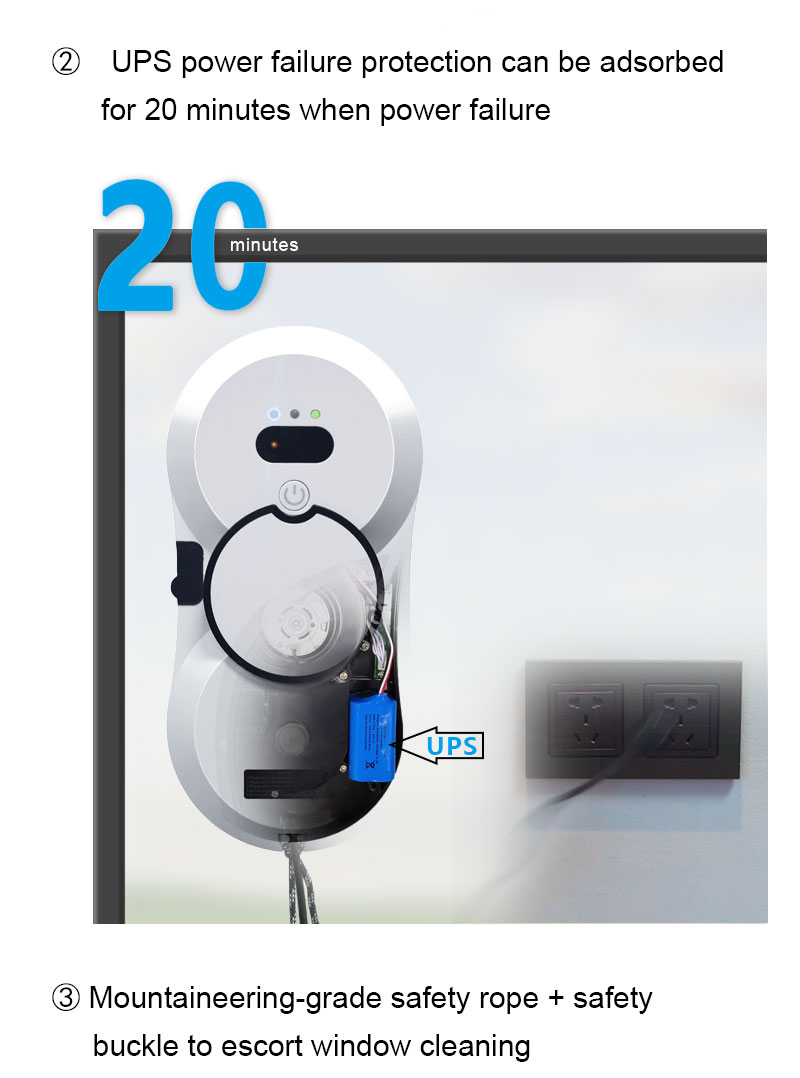 Strong Decontamination Robot Window Cleaner 29.5cm Automatic Window Cleaner