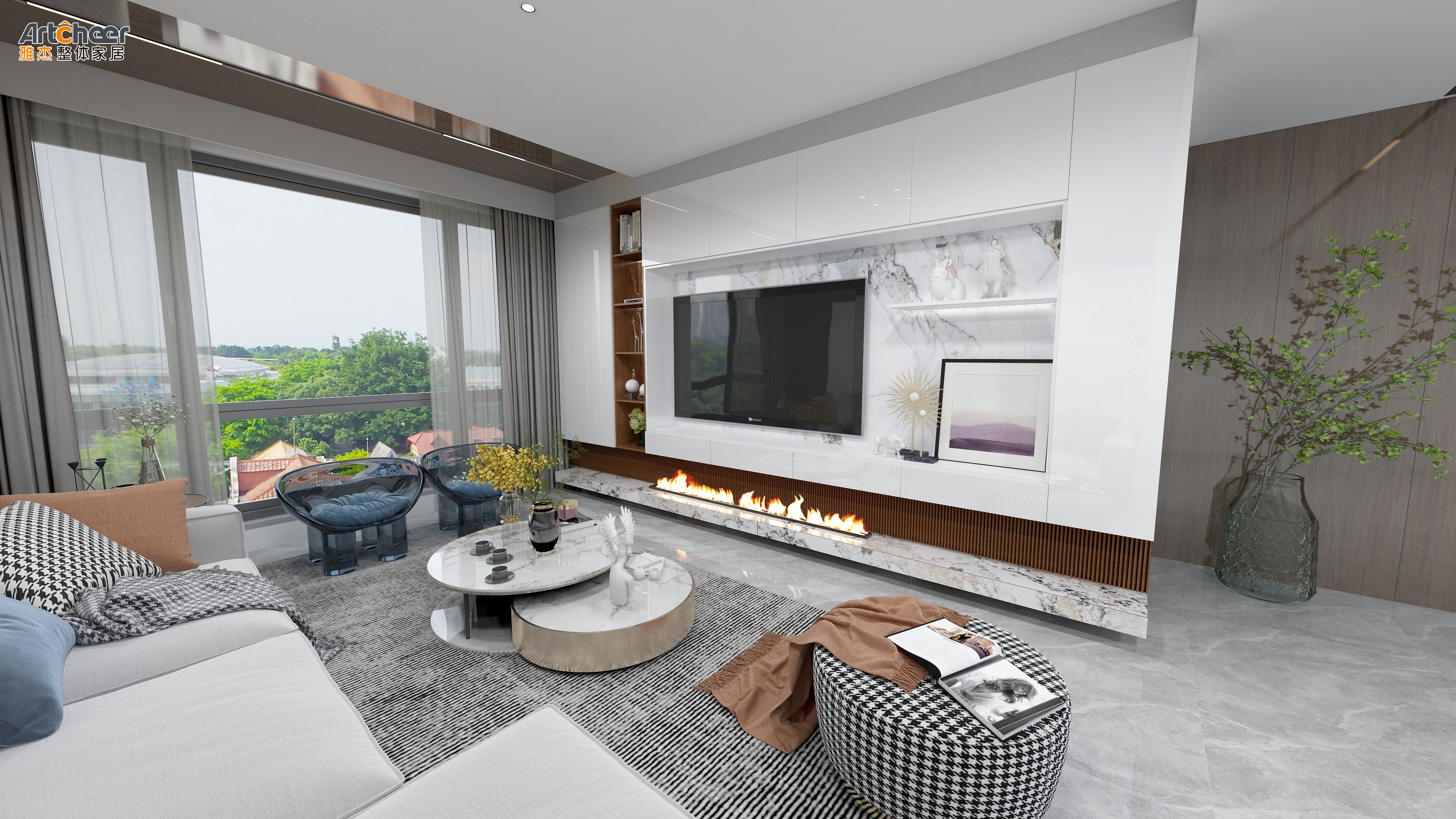High Grade E1 Wooden TV Cabinets Furniture Designs for Modern Living Room Wall Mount