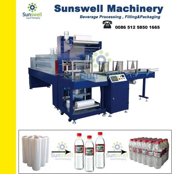 Safe 6 Bar Shrink Packaging Equipment For PET Bottles / Glass Bottles / Pop-top