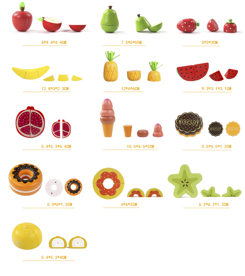 Montessori Kitchen Pretend Toy For Children Cutting Fruit Vegeta