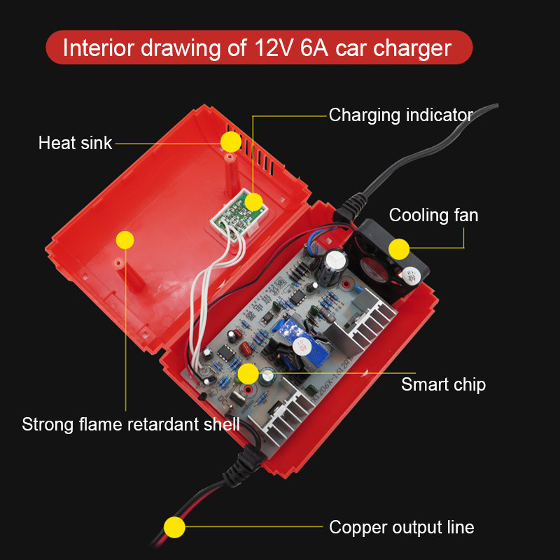 12V 5A Motorcycle Car battery Charger Pulse Repair Lead acid battery charger 12V 5A with LCD Display