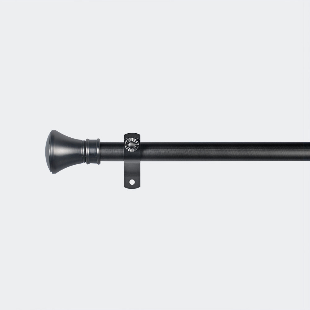Flexible Length Curtain Rod And Accessories Black Color Pipe Set Hardware Decoration