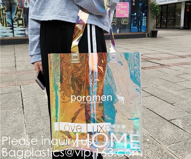 Stadium Approved Environmentally New Clear Tote PVC Shoulder Transparent Shopping Bag,Recycled Clear Pvc Shopping Tote B
