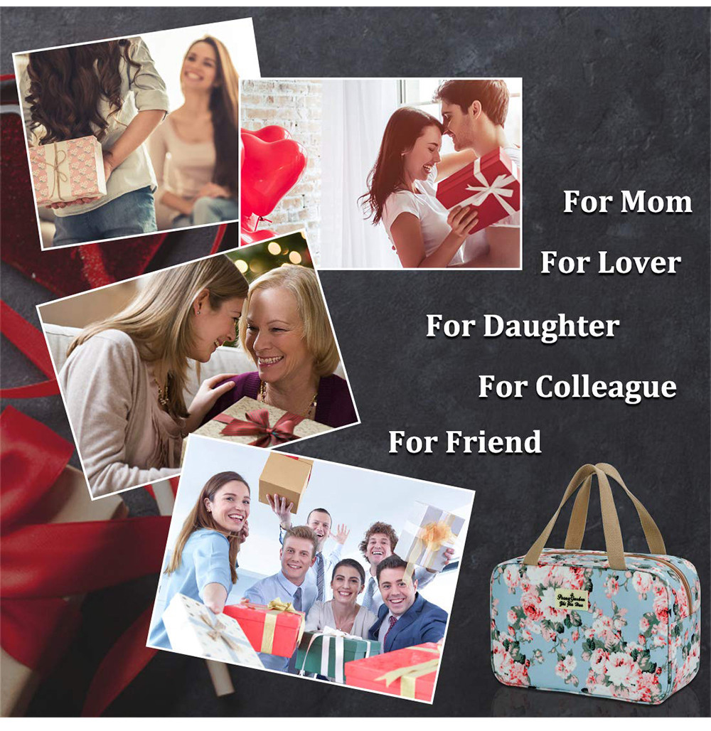 Waterproof Zippered Floral Travel Make Up Bag For Women
