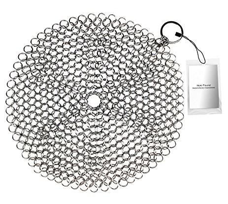 Stainless Steel 316 Wire Mesh Curtain Cast Iron Pan Chainmail Scrubber Round