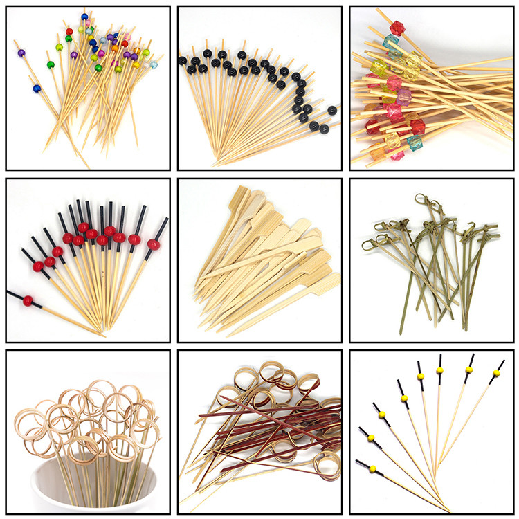 Party Decoration 8cm Bamboo Food Sticks For Appetizers Drinks