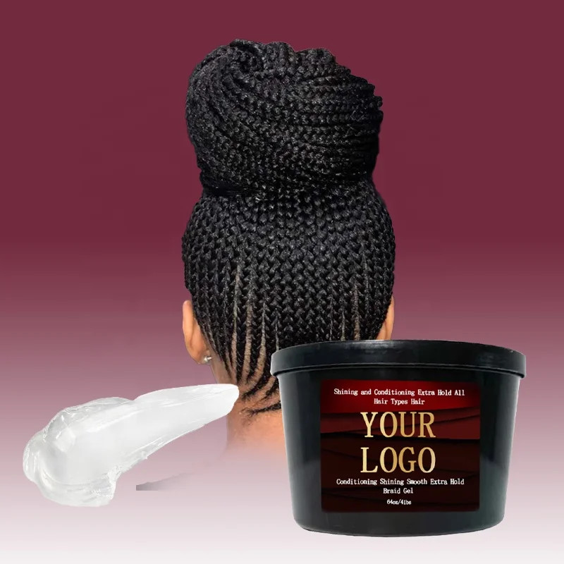 Private Label Braiding Edge Control Hair Gel Hair Wax No Flaking twist Neat Braid Conditioning Shining Hair Gel Edge Control Gel
