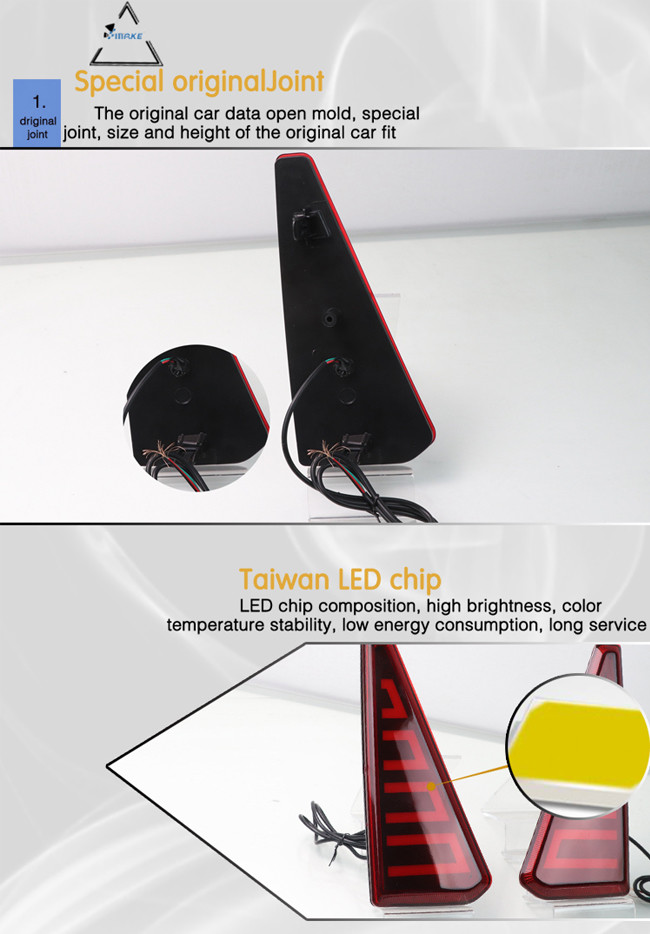 2pcs Car LED Rear Bumper Light For Toyota Noah Voxy 80 Series Multi Functions