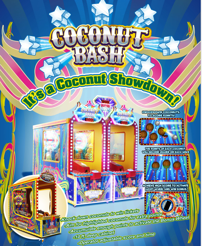 Indoor Throw Ball COCONUT BASH Redemption Arcade Machines