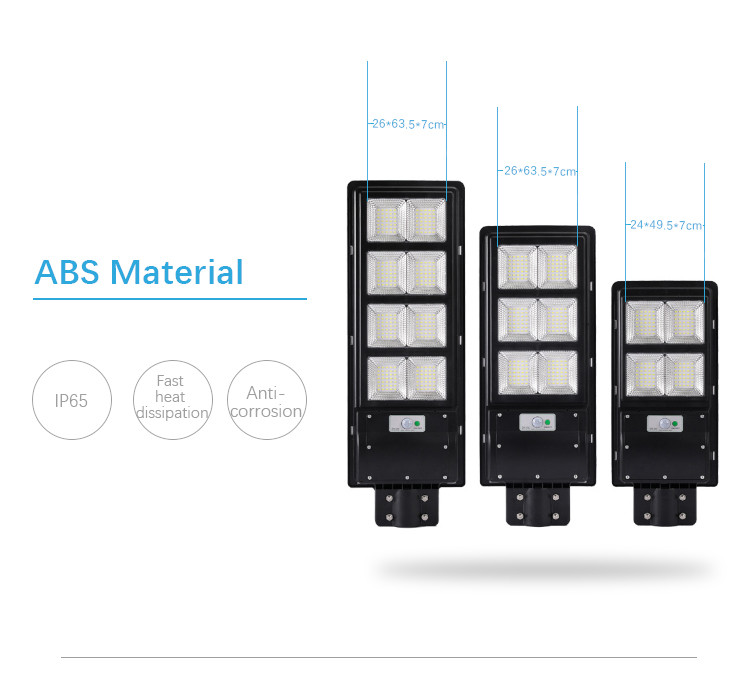 IP65 60w 120w 180w All In One Solar Led Street Light ABS Remote Control