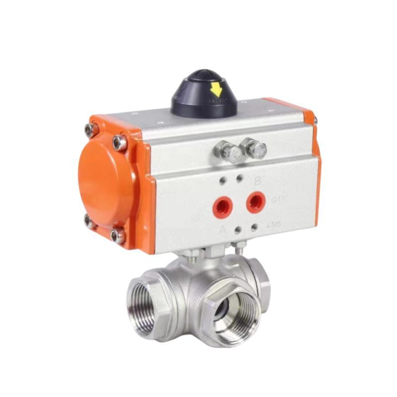 3/4&prime;&prime; Thread Ends Pneumatic Three-Way Ball Valve