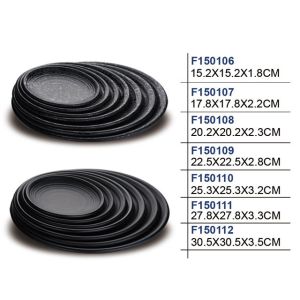 China Temperature Resistant and Durable Matte Black Dinnerware Plates with Melamine on sale