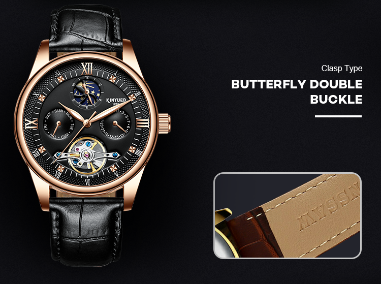 Sports Minimalist Mechanical Watch Calendar Moonphase Automatic Watch