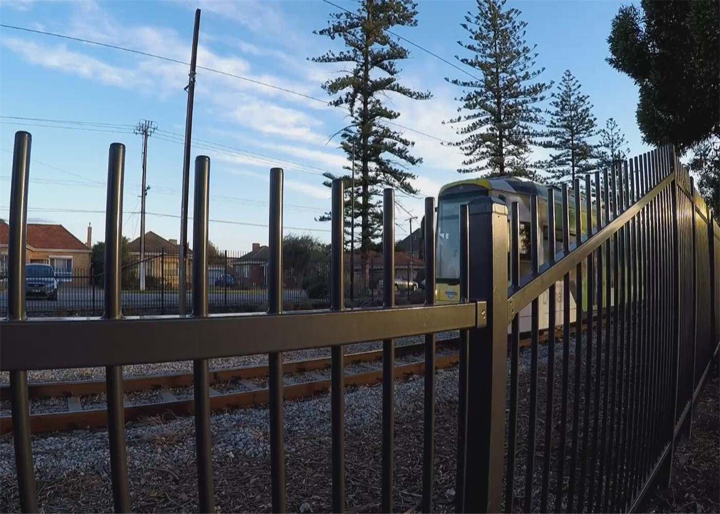 Steel Tubular Fencing 2.1m x 2.4m Rail 45mm*45mm Spacing 100mm Upright 30mm*30mm Picket Fence Panels