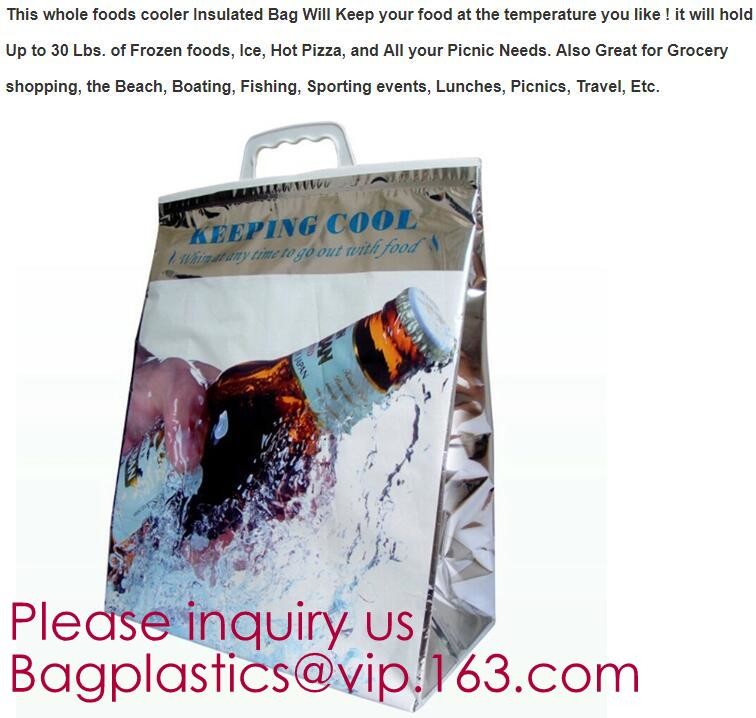 Aluminum Foil Food Use Disposable Cooler Bag Insulated Thermal Bag Organizer Storage Frozen Lunch Bag bagease bagplastic
