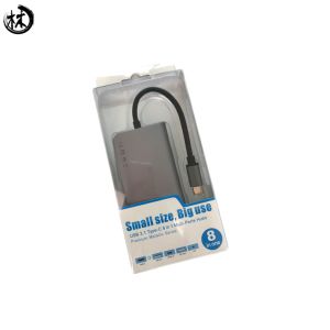 Kico New Type C to USB 3.0 8 in 1 HUB with PD 3.0 Charge RJ45 HDMI2.0 8 in 1