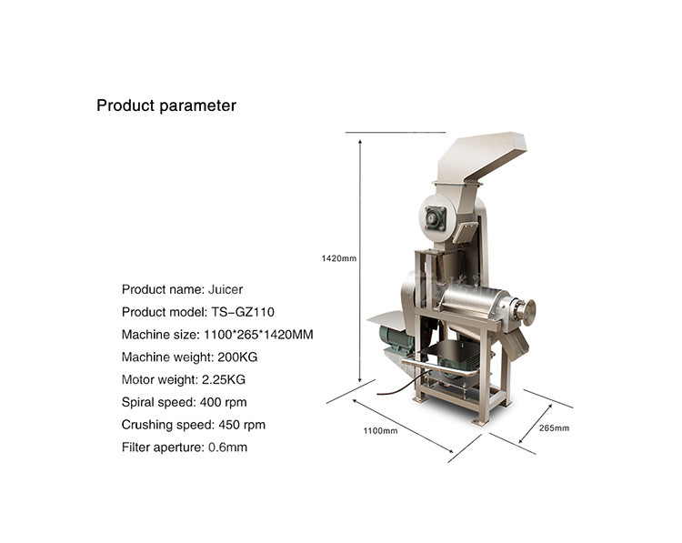 Fruit And Vegetable Juicer Single Screw Juicer Large Press