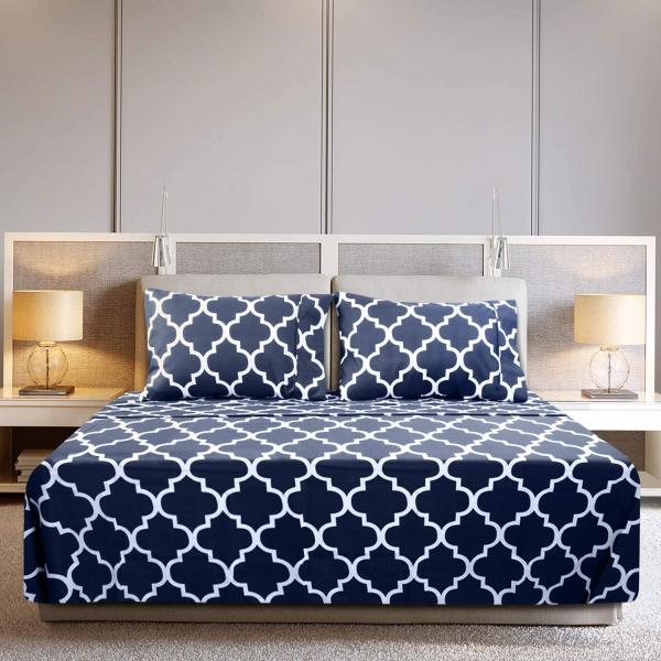 All-Season 4pcs Brushed Printing Microfiber Sheet Set with 133 * 60 Fabric