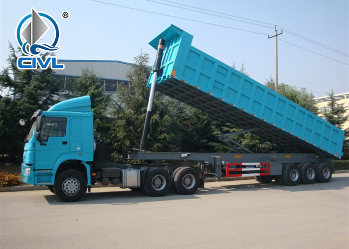 35M3 Heavy Duty Side3 Axles 60 - 80 Tons Semi Trailer Dump Truck SINOTRUK Brand