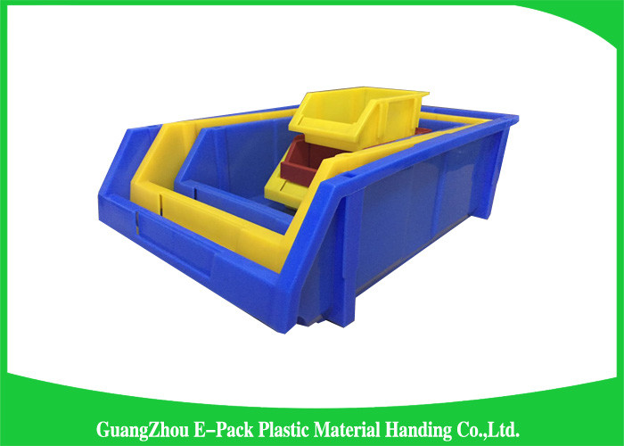 20L Shelving Industrial Plastic Totes , Hardware Storage Containers Space Saving