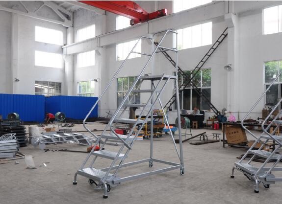 3 Step 4 Step 5 Step Industrial Ladder With Wheels 30 Feet Stock Picking Auxiliary Equipments
