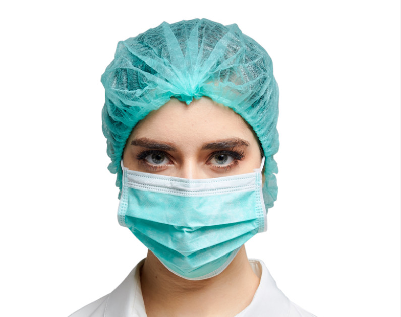 Non Woven Disposable Clip Cap Double Elastic For Nursing Hospital Catering