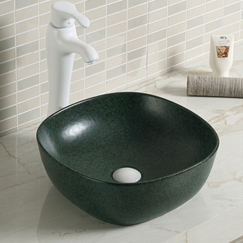 19x19 12x12 Round Drop In Bathroom Sink Basin Rustic Orange Red White Grey
