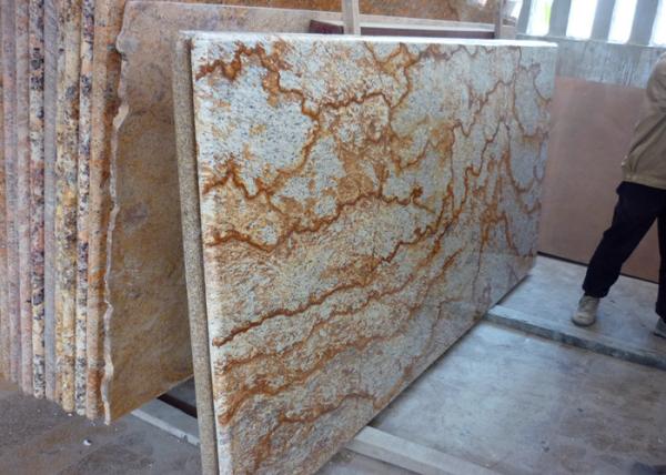 Tropic Gold Brazilian Granite Island Top / Granite Kitchen Worktops 37" Eased