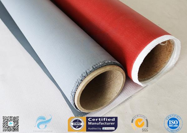 Quality Single Side 520g Silicone Coated Fiberglass Fabric Red Fireproof Cloth 0.45mm for sale