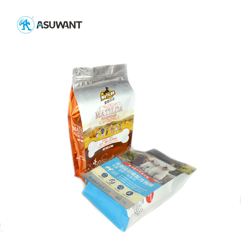 Glossy Flat Bottom Side Gusset Bag Pet Food Bag 1kg Large For Dog Cat Food