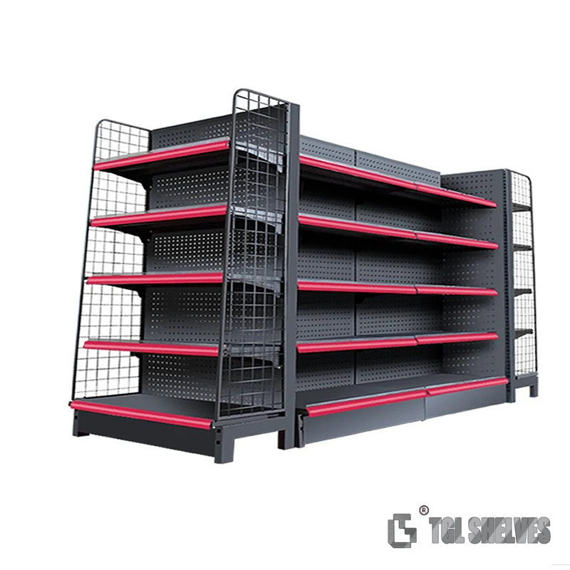 Heavy duty supermarket display shelf 100kg layer capacity 1600mm 1800mm height