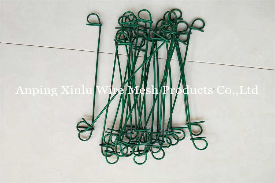 6 Inch Double Loop Tie Wire Anti Rust 1.0mm 16 Gauge Coloured PVC Coated Baling Tie Wire