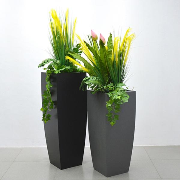 Custom Colour Simple Modern Rectangular Metal Garden Nursery Planter Decorating