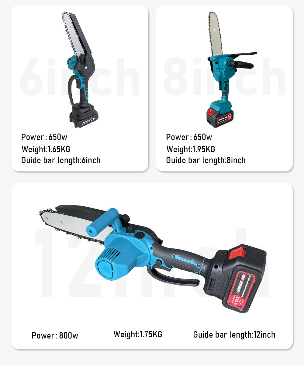 Garden Tools 12 Inch Lithium Rechargeable Cordless 20V Electric Chain Saws Small
