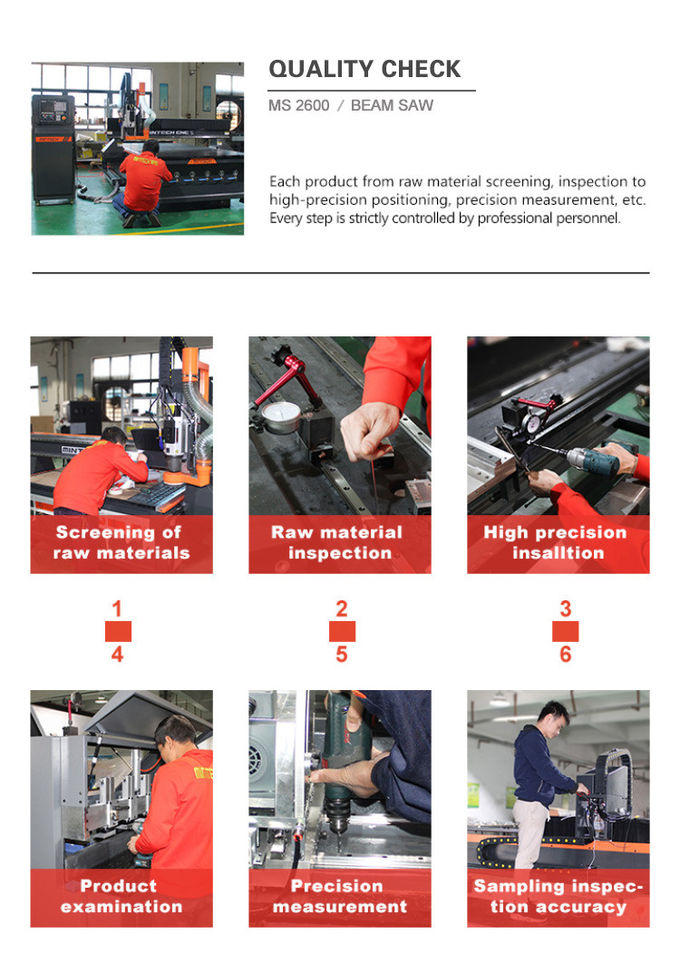 Rust Resistant 7.5kw Beam Panel Saw Machine For Woodworking