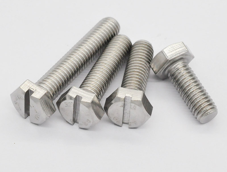 GB29.1 Slotted Hex Head Cap Screw , Fully Threaded Stainless Steel Hex Bolts
