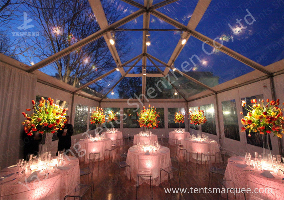 Pretty Transparent Cover Outdoor Wedding Reception Marquee Solid Anodized Aluminum Profile