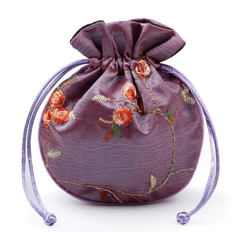 Multicolor Mini Chinese Silk Drawstring Bag Brocade Damask Jewelry Pocket Purse Gift Bags