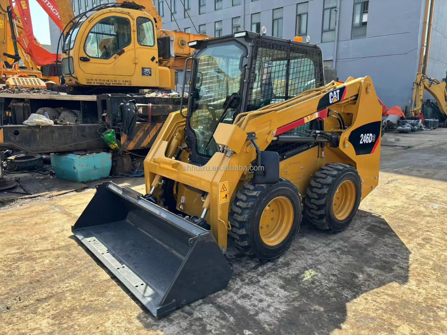 used Slip machine CAT 246D3 Caterpillar wheel excavator japan original wheel excavators
