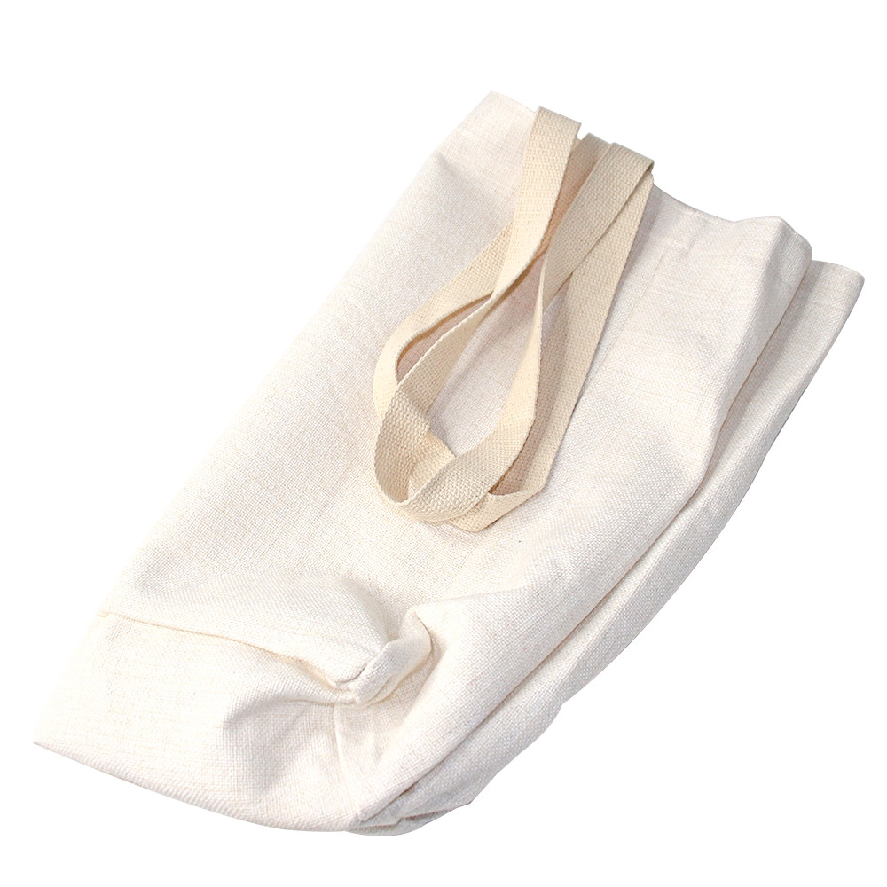 Blank White Linen Sublimation Handbag For DIY Sublimation Photos Printing