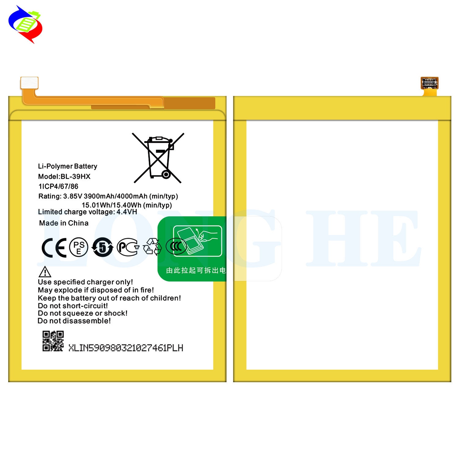 BL-39HX 4000mAh Hot 6 Mobile Phone Battery for Infinix X606 Rechargeable Batteries