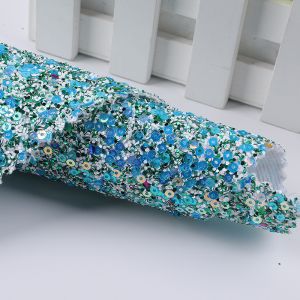 Sequins Bright Glitter PU Leather Printed Artificial PU Material